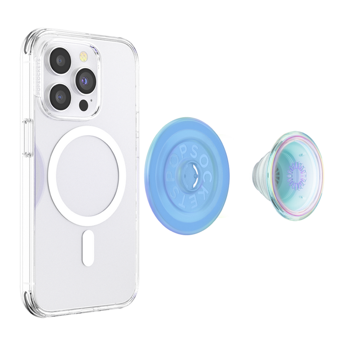 オパール ブルー クリア MagSafe ラウンド ポップグリップ, PopSockets