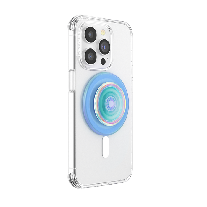 オパール ブルー クリア MagSafe ラウンド ポップグリップ, PopSockets