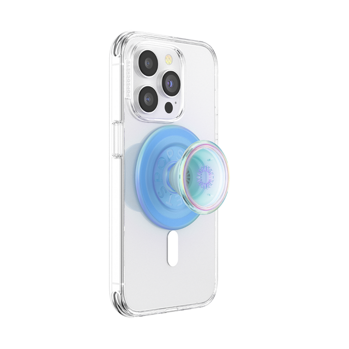 オパール ブルー クリア MagSafe ラウンド ポップグリップ, PopSockets