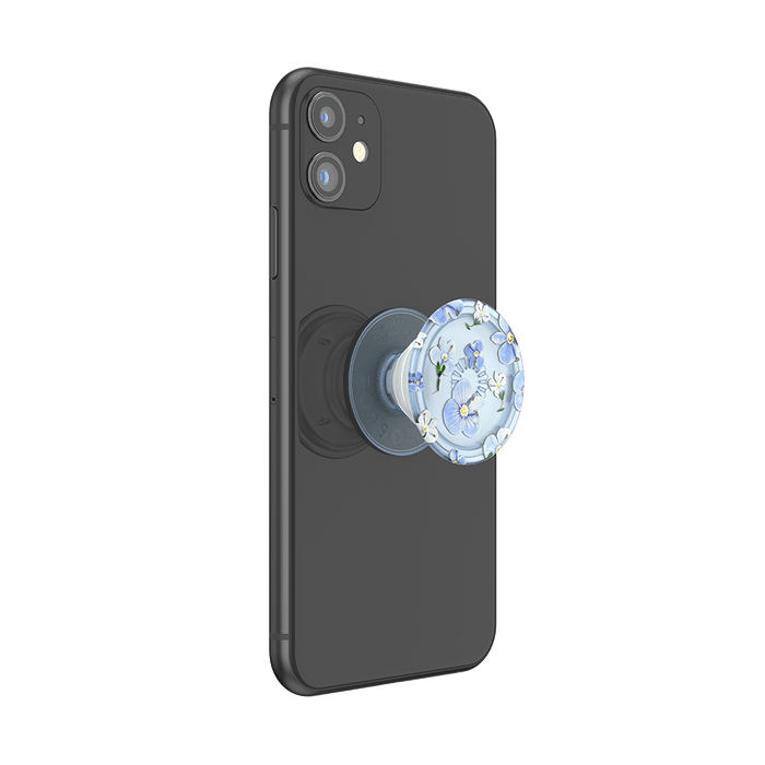 ブルー フローラル クリア プラント ポップグリップ, PopSockets