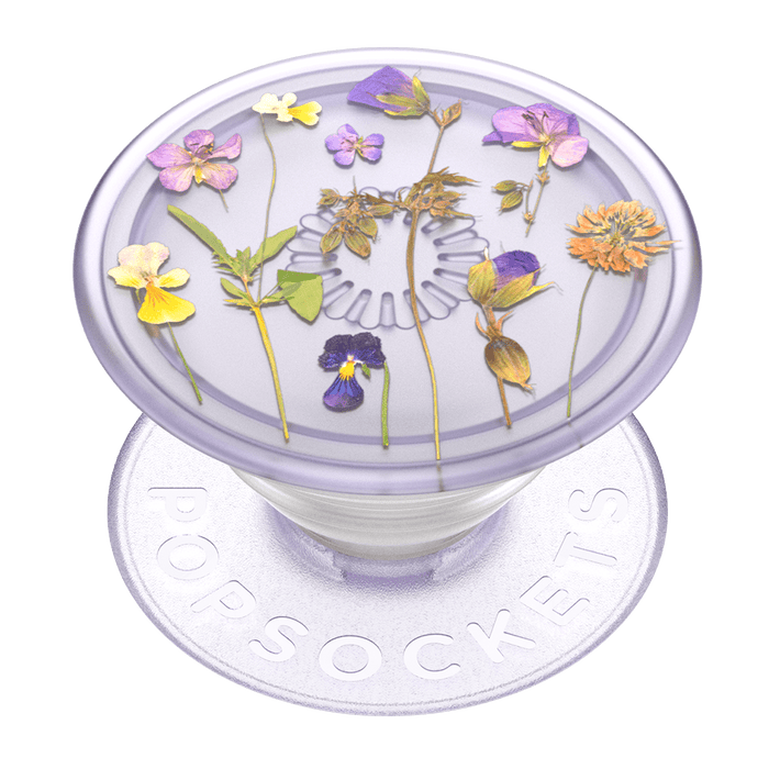 パープル フローラル クリア プラント ポップグリップ, PopSockets