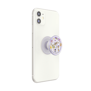 パープル フローラル クリア プラント ポップグリップ, PopSockets