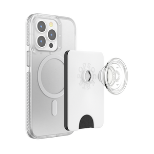 白 スーパー クリア MagSafe ポップウォレット+, PopSockets