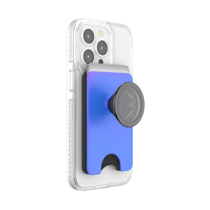 玉虫ブルー MagSafe ポップウォレット+, PopSockets