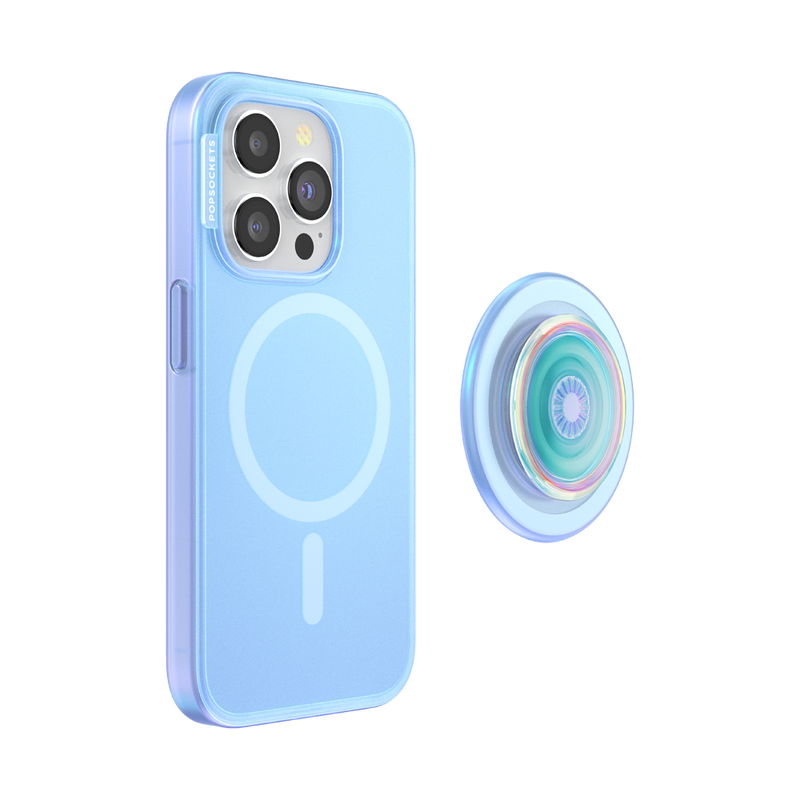 オパール ブルー MagSafe ポップケース（iPhone 15 Pro）