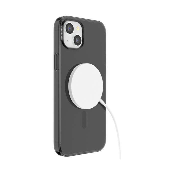 チャコール クリア MagSafe ポップケース（iPhone 15 Plus）, PopSockets