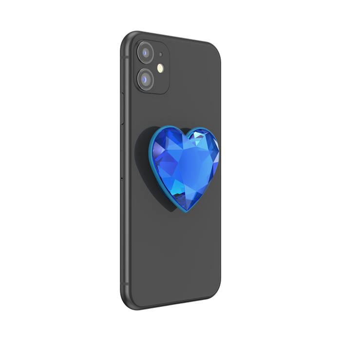 3D インパクトサファイア クリスタル ハート ポップグリップ, PopSockets