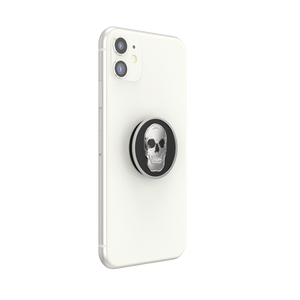 ハード スカル シルバー エナメル ポップグリップ, PopSockets