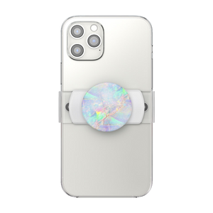 オパール マーブル 白 スライドストレッチ（四角い角）, PopSockets