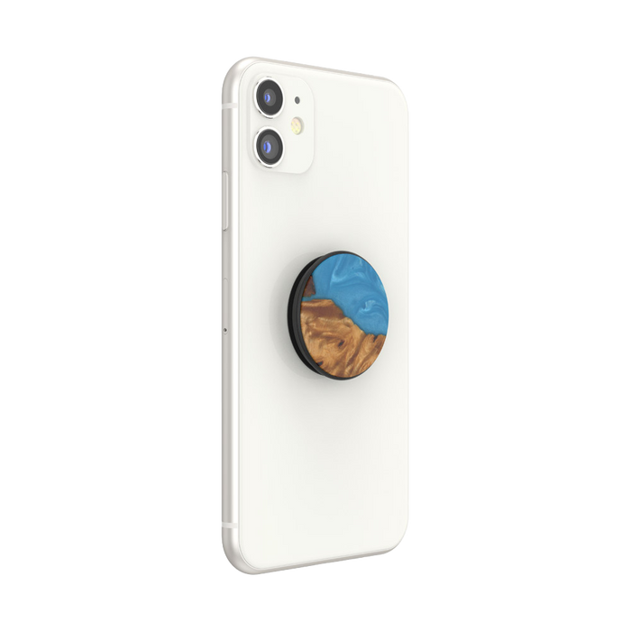 トロピカルブルー 木製樹脂 ポップグリップ, PopSockets