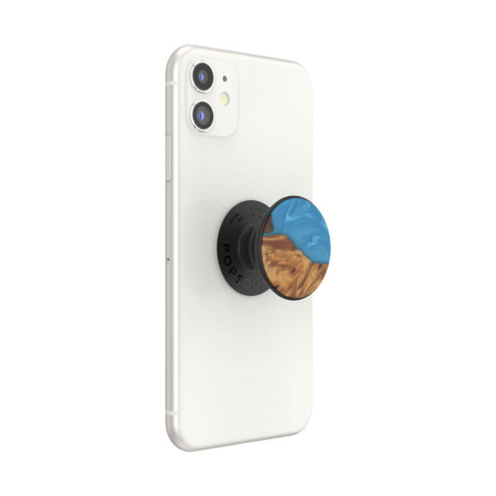 トロピカルブルー 木製樹脂 ポップグリップ, PopSockets