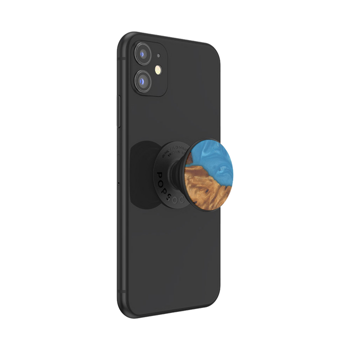 トロピカルブルー 木製樹脂 ポップグリップ, PopSockets